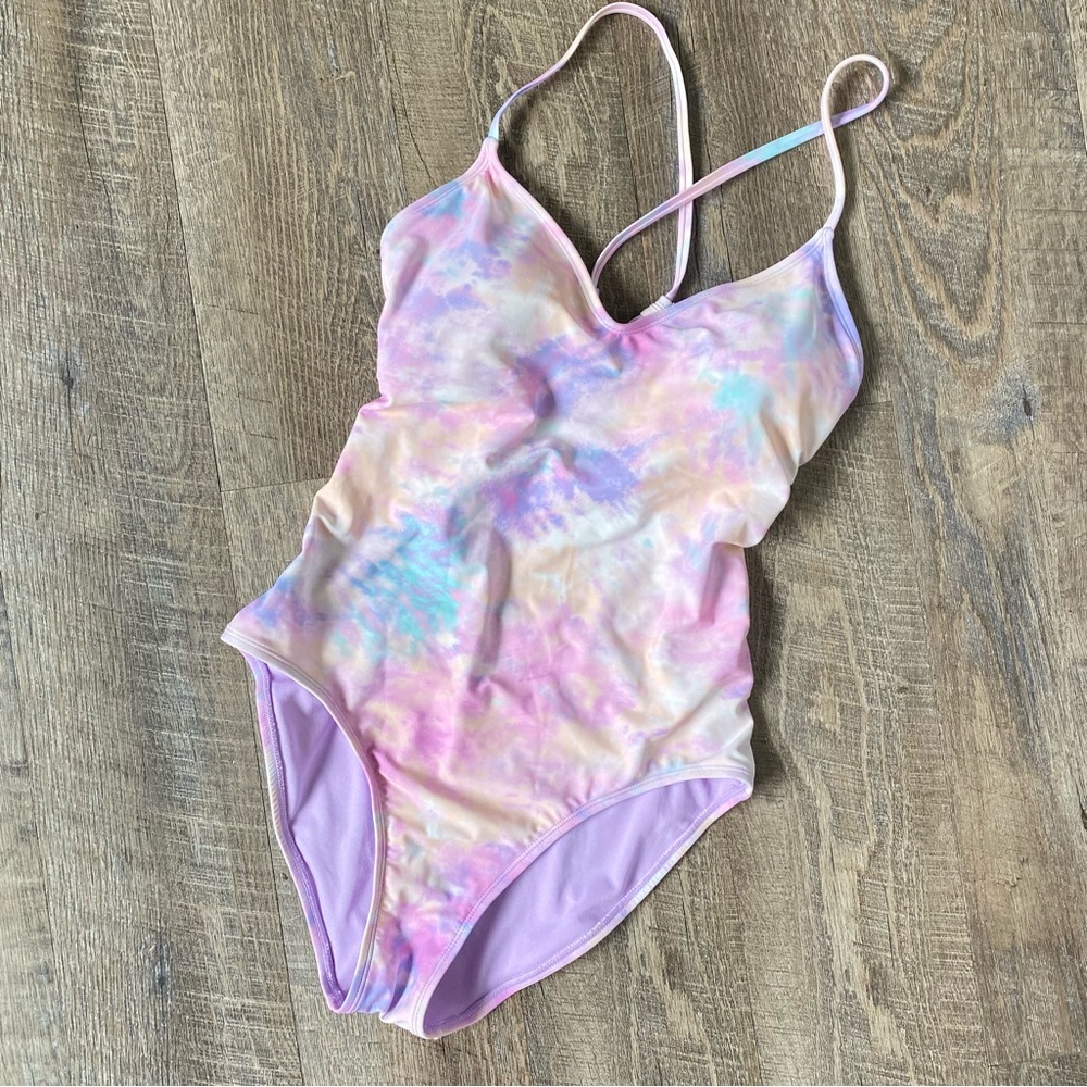 Pastel Tie-Dye Pink One-Piece Swimsuit